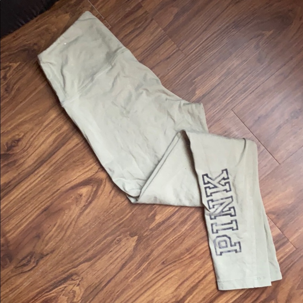 Olive green high waist Vic. Sec. PINK legging